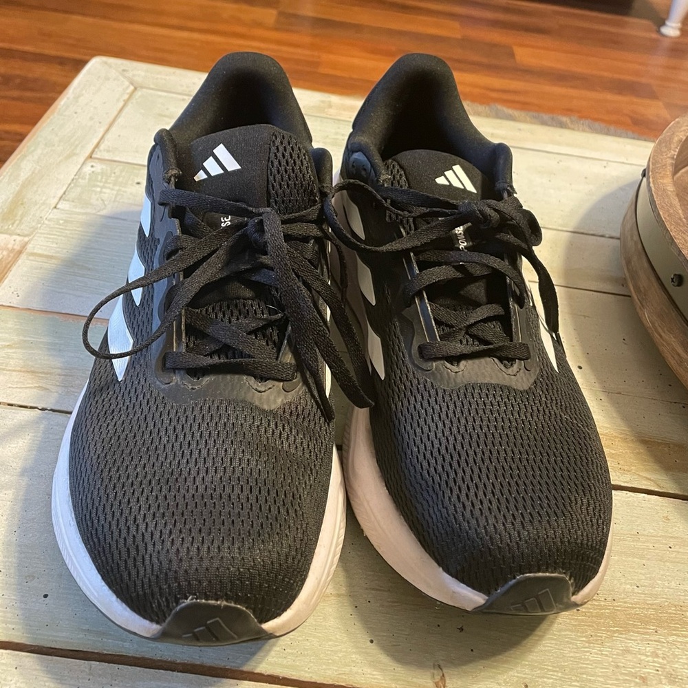 Adidas Black Mesh Running Shoes